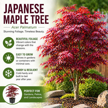 2-Pack Live Green Japanese Maple Tree Starts – Acer Palmatum Seedlings – Ornamental Landscape Trees – Vibrant Spring Color – Easy to Grow Starter Plants