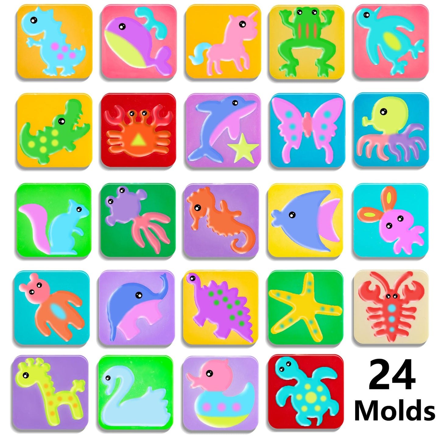 Golinkid Magic Water Elf Toy Kit, 20 Bottles 24 Molds 70ML Aqua Fairy Water Gel Kit with Sparkling Magic Gel Glow in the Dark, Crate Your Own Magic Water Pets Aqua Fairy Craft Kits for Kids