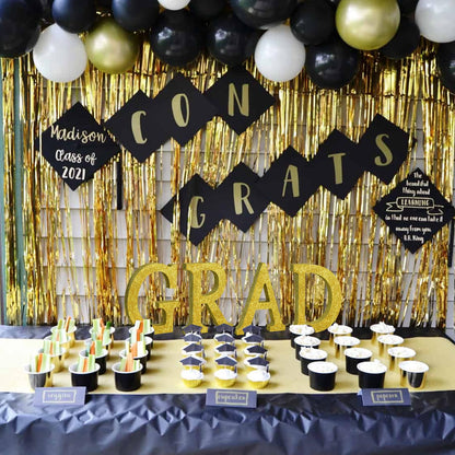 TONIFUL 8 Inch Gold Glitter Letter A Table Centerpiece A-Z Gold Birthday Party Decorations,Gold Alphabet A for Birthday,Chrismas,Graduation,Bridal Shower,Wedding,Anniversary Party Supplies