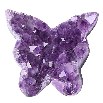 ZHIYUXI Butterfly Gifts Rock Geode Crystal Butterfly Cluster Amethyst Healing Crystals Gemstones Protection Crystals Butterfly Gifts for Women Raw Stone Decor Energy Balance Reiki Room Decor
