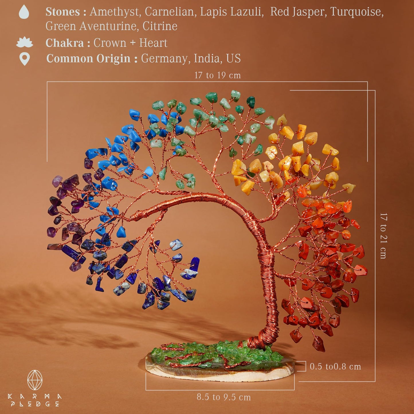 7 Chakra Tree of Life for Home, Office, Room, Wall Decor to Bring Money & Good Luck, Handmade Healing Crystal Tree Gifts for Women, Men, Mom & Dad, Unique Gifts for Birthday & Anniversary