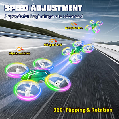 Mini Drones for Kids Beginners,Remote Control RC Quadcopter with Altitude Hold and 3D Flips with LED Lights and 2 Batteries,Full Propeller Protect,Toys for Boys and Girls