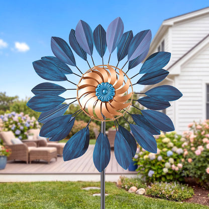 Homdox 84 Inch Kinetic Wind Spinner for Yard and Garden, Large Metal Wind Sculpture Outside Patio Decor 360 Degree Rotation with Adjustable Height, Housewarming Gift for Backyard Landscape Lawn Art