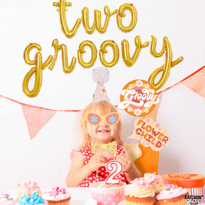 KatchOn Groovy Photo Booth Props - Pack of 40, 60s & Retro Props for Two, Hippie Party Decorations