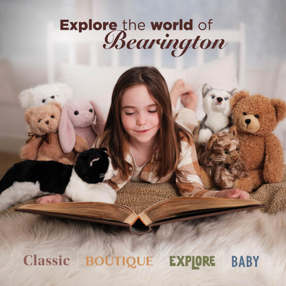 Bearington Remington Teddy Bear- 9.5" Soft and Cuddly Valentines Day Stuffed Animals - Adorable Bear Stuffed Animal Plush Gift