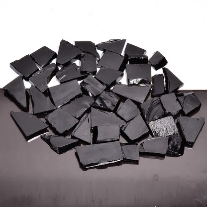 Natural Black Tourmaline Raw Slice Gemstone - Healing Crystals for DIY Jewelry Making -Loose Natural Cabochon -Perfect for Crafting Unique Jewelry Designs (5 pcs, 25-35 mm)