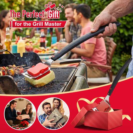 Strriuil Grill Brush Bristle Free for Outdoor Grill - Steam Grill Cleaning Brush with Scraper, Safe Grill Cleaner Brush, 2 Replaceable Heads, BBQ Accessories Gifts for Men