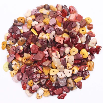 500 pcs Natural Chip Stone Beads, Mookaite 5-8 mm Irregular Gemstones Healing Crystal Loose Rocks Bead Hole Drilled for Jewelry Making Bracelet