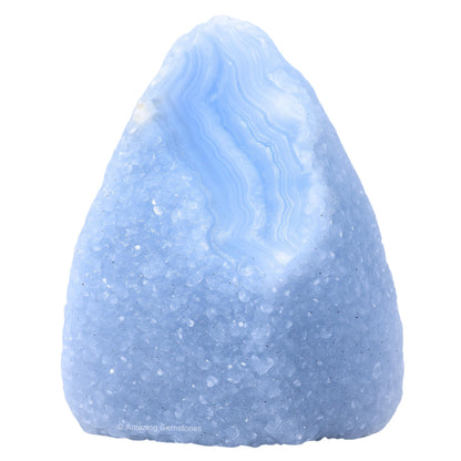 Amazing Gemstone Blue Lace Agate Raw Crystals and Healing Stones, Natural Rocks for Tumbling and DIY Raw Stones and Crystals (1 Piece)