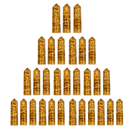 Amazing Gemstone Aragonite Crystal Points Bulk Healing Crystals and Stones - Pack of 3 Single Terminated Healing Wand Point Bulk Crystals for Crafts, Crystal Grid, DIY Work - Premium Crystals