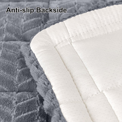 Smiry Non Slip Couch Armrest Covers for Dogs, Fuzzy Pet Couch Arm Covers for Sofa Pet Friendly, Soft Sofa Slipcovers Recliner Chair Arm Protector Washable (Grey, 27.6" x 27.6")