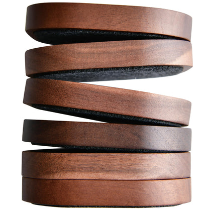 Wood Coaster for Drinks, Set of 6, Squircles Absorbent and Insulation Felt Stackable Cup Holders, Coasters for Wooden Table, Designed by S1EGAN