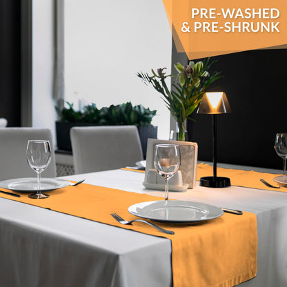 Calicot Table Runner 100% Cotton Table Runners 48 inches Long Home, Kitchen, Dining, Party, Wedding, Spring/Summer & Thanksgiving Christmas Decorations (Apricot Yellow, 14" x 48")