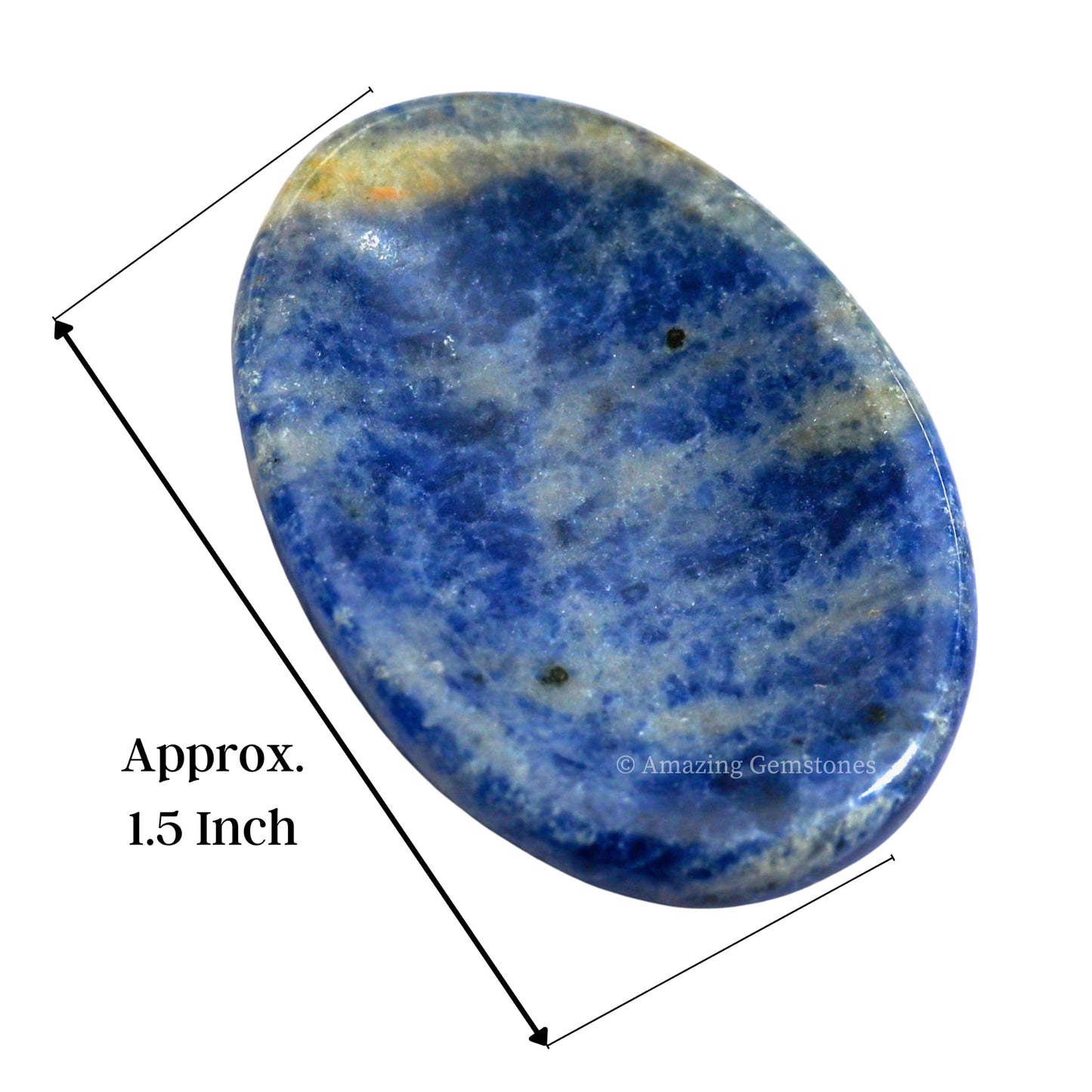 Amazing Gemstone Sodalite Worry Stone Crystals and Healing Stones - Worry Stones for Stress Relief Gifts - Piedra Crystal Fidget for Meditation, Calming, Relaxation