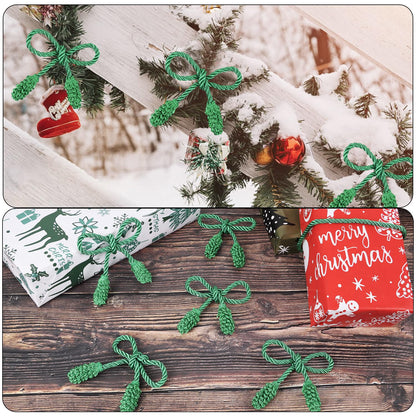 DIYASY Christmas Garland Ties, 12 Pcs Green Banister Ties Decorative Twist Tie for Stairs Reusable & Flexible Railing Wraps Xmas Home Decorations