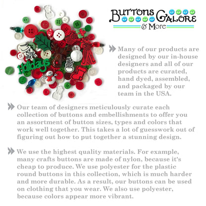 Buttons Galore and More Collection Round Novelty Buttons & Embellishments Based on Variety of Themes, Holidays and Seasons for DIY Crafts, Scrapbooking, Sewing, Cardmaking and Other Projects – 50 Pcs