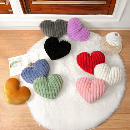 16 Inch Sage Green Heart Pillow Cute Decorative Throw Pillows, Heart Shaped Soft Fluffy Faux Fur Pillows Cushions for Couch Chair Bed Bedroom Room Home Decor Aesthetic (1, Green, Medium-16"x13")