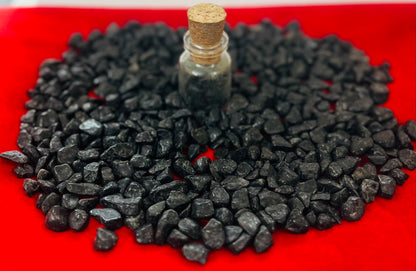 Indian Consigners Natural Crushed Polished Tumbled Gem Stone Chips, Decoration & Healing Crystals (Black Tourmaline)