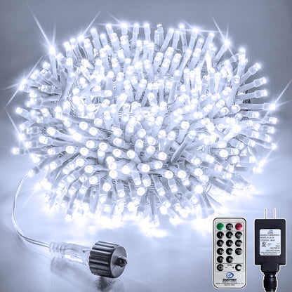 Soagrc 66FT 200 LED Christmas Tree Lights, Bright Cool White Outdoor Christmas String Lights for House, Fairy Lights with 8 Modes, Waterproof & Durable Indoor Outdoor Decor, Timer Included