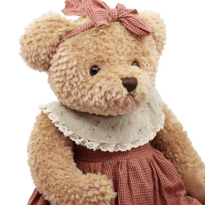 oitscute Big Baby Teddy Bear with Cloth Cute Stuffed Animal Soft Plush Toy 25" (SmallRed&Brown)