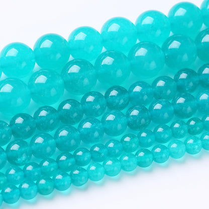 32PCS 10MM Amazonite Blue Chalcedony Stone Beads Energy Healing Beads for DIY Jewelry Bracelet Necklace Making for Jewelry Making 15Inch…