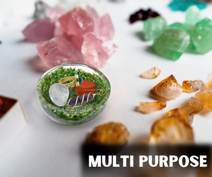 Amazing Gemstone Green Aventurine Orgonite Orgone Crystal Gemstone Bowl - 2" Orgonite Green Aventurine Crystal Bowl for Meditation, Crystals and Healing Stones Gift and Protection