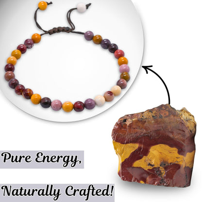 Amazing Gemstone Mookaite Bracelet for Women Men's Gifts - Protection Healing Crystal Bracelet - 6mm Gemstones Beaded Adjustable Bracelet Pulseras Para Hombres Mujer Stocking Stuffers