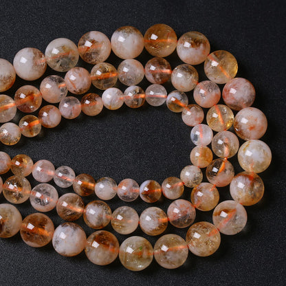 4MM 86PCS Natural Stone Citrine A Grade Quartz Crystal Loose Beads for Jewelry Making DIY Bracelet Necklace 1 Strand 15’’