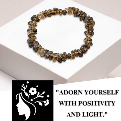 Amazing Gemstone Chips Bracelet (Smoky Quartz)