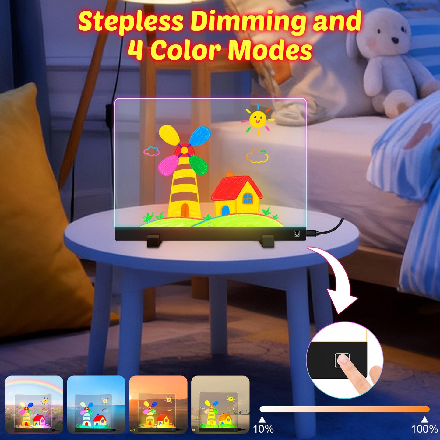 16-Inch LED Drawing Board for Kids | Light Up Doodle Board Glow Drawing Tablet | Reusable Kid Drawing Pad Toy | Arts Supplies Crafts for Kids Ages 4-8 | Creative Art Birthday Gifts for Girls Boys