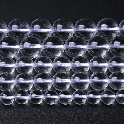 Transparent White Glass Beads for Jewelry Making Natural Stone Round Gemstone Beads DIY Bracelet Necklace 180pcs 4MM 2 Strands 32"
