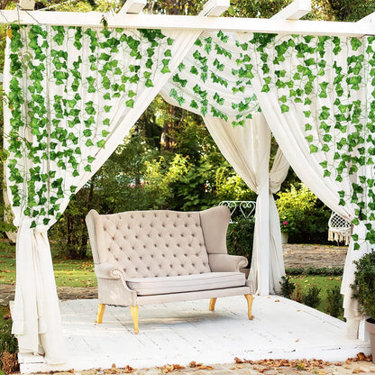 24 Pack 172 FT Artificial Ivy Garland Greenery Outdoor Faux Plants Leaf Garland Fake Vines for Bedroom Aesthetic Home Garden Office Wedding Wall Decor