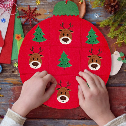 Max Fun DIY Felt Christmas Tree for Toddlers with 49 Christmas Ornaments + Tic-Tac-Toe Games for Kids Wall Hanging Christmas Decorations Felt Craft Kits for Xmas Party Favors