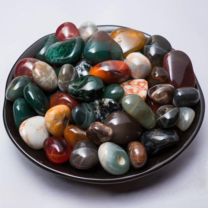 SigMntun Polished Ocean Jasper Crystal Stone Set - 72 Pcs, 0.5" 10 oz Handpicked Natural Tumbled Gemstones Rocks, Pebbles for Reiki, Chakra, Healing, Home Decor