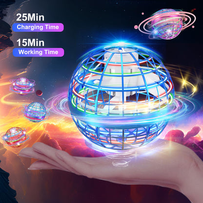 Junywell Flying Orb Ball Toy, Hover Hand Mini Drone Cosmic Globe, Fly Spinners for Kids Adults Indoor Outdoor Toys, Cool LED Lights Toys for 6 7 8 9 10+ Years Old Boys Girls Gift