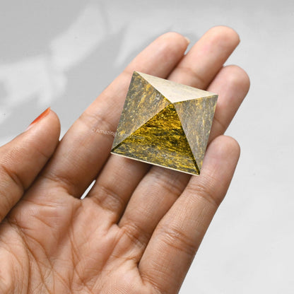 Amazing Gemstone Bronzite Pyramid Crystal Healing Stones - 1" Great Pyramid Figurine of Natural Stone Pyramid for Meditation, Reiki, Chakra Balancing and Crystal Pyramids Grid