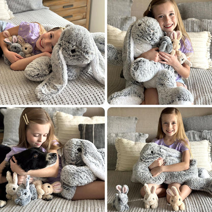 MaoGoLan 4Pcs Easter Bunny Stuffed Animals with 3 Babies Inside, 24" Soft and Cuddly Giant Rabbit Plush, Easter Stuffed Bunny Gift for Kids,Boys,Girls