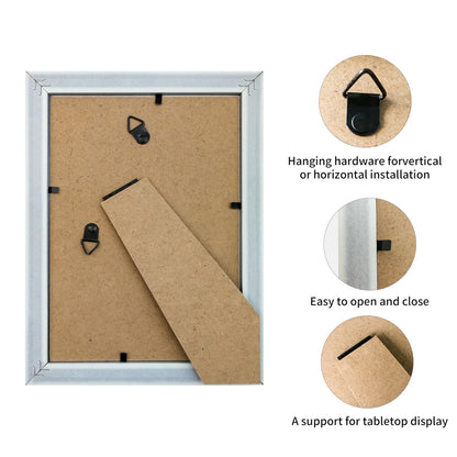 Modern Photo Frame for Wall & Desk Display, Durable Frame for Family Photos, Decorative Picture Frame Set for Home & Office, Easy to Use(Silver 3.5x5in)