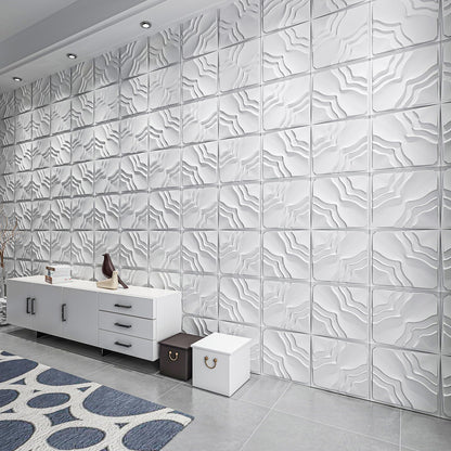 Art3dwallpanels 33 Pack 3D Wall Panel, 2 Different Effects PVC Textured Wall Panels for Interior Wall Décor, 12 x12 Inch Cover 32.Sq.Ft, White
