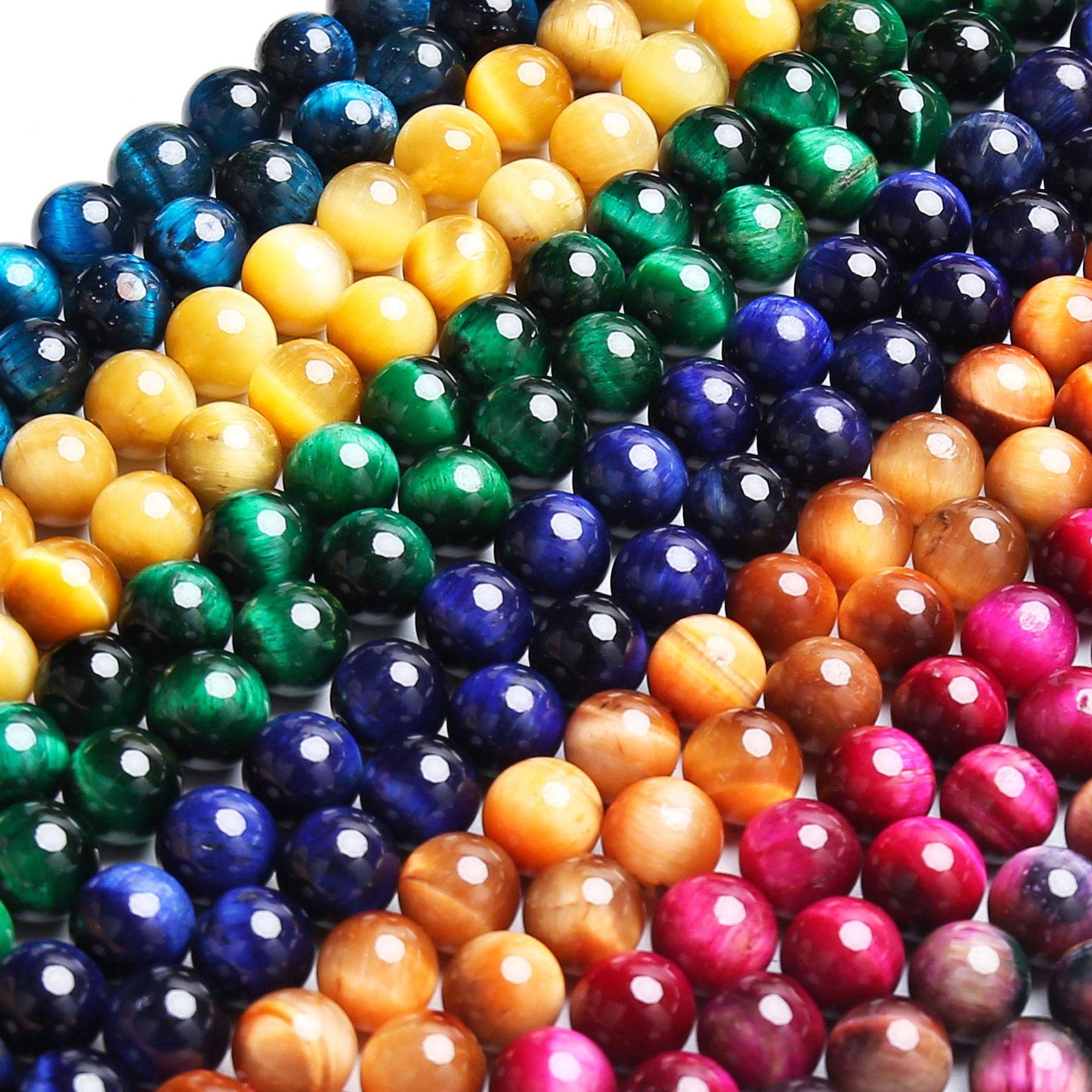 Natural Purple Tiger Eye Beads, Grade AAA Gemstone Round Loose Beads 10MM 40PCs Bulk Lot Options, Semi Precious Stone Beads for Jewelry Making