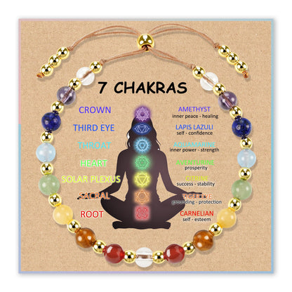 SmileBelle Chakra Protection Bracelets for Women, Crystals and Healing Stones as Healing Crystal Bracelet Beaded Bracelets as Stress Relief Gifts Inspirational Bracelet as Inspirational Gifts