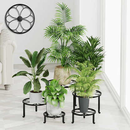 NQW 5 Pack Metal Plant Stand for Heavy Potted Plant for Home Indoor and Outdoor, Multiple Heavy Duty Flower Pot Stand,Multiple Plant Display Rack
