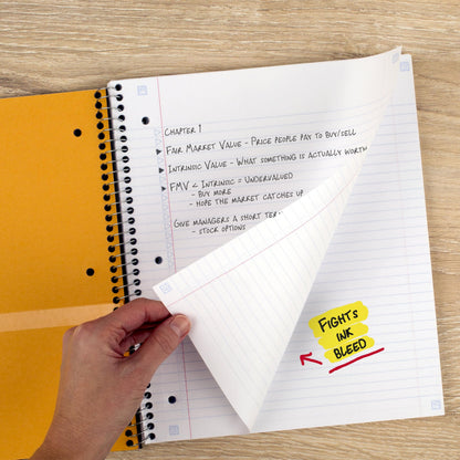 Five Star Spiral Notebook + Study App, 3 Subject, College Ruled Paper, Fights Ink Bleed, Water Resistant Cover, 8-1/2" x 11", 150 Sheets, Black (72069)