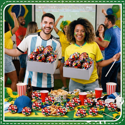 Syhood 30 Pcs Mini Soccer Stress Balls International Country Flags Mini Foam Soccer Small Foam Anxious Toy Sports Lover Gift for Adult Football Party Decoration Supplies
