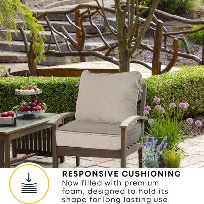 Garden lucky 19"x19" Outdoor Universal Cushion Set of 1, Patio Cushions with Handles & Ties, Water-Proof Stain-Resistant UV Resistant Weather Resistant High Resilience Foam with YKK Zippers,Riverbed