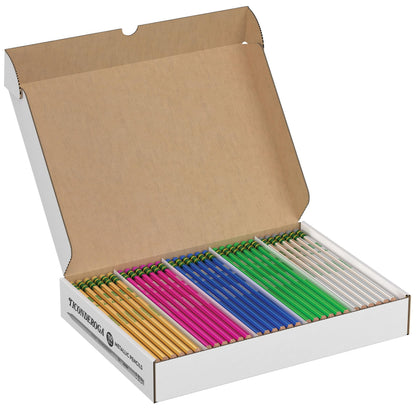 Ticonderoga Wooden Pencils, Pre-Sharpened, #2 HB Soft, Metallic Colors, 150 Count