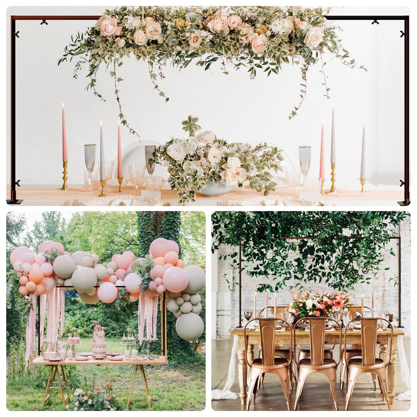 Over The Table Rod Stand with Clamps Adjustable 31"-110'' Length 31"-64" Height Table Balloon Arch Stand with Storage Bag Metal Decorating Rod for Table Hanging
