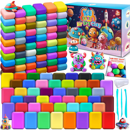 Magic Clay - Air Dry Clay 108 Colors, Modeling Clay for Kids with Tools, Soft & Ultra Light, Toys Gifts for Age 3 4 5 6 7 8+ Years Old Boys Girls Kids