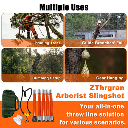 ZThrgran Arborist Slingshot Throw Line Rope Launcher, 150FT Throwing Height Portable Arborist Rope Launcher for Tree Work & Rope Placement