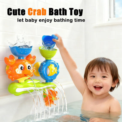 Baby Bath Toys for Kids Ages 1-3, Crab Bathtub Water Toys for Toddler 2-4, Mold Free Bath Toys W/ Suction Cup for Babies 6-12 Months Boys Girls Infant Gifts (Orange)